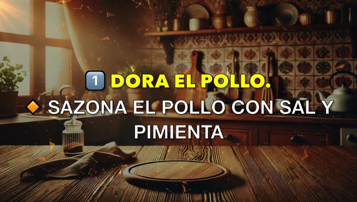 Sazona el pollo con sal y pimienta. Calienta una cucharada de aceite en una sartén grande y dora el pollo por ambos lados (unos 4-5 minutos por lado). Retira y reserva.